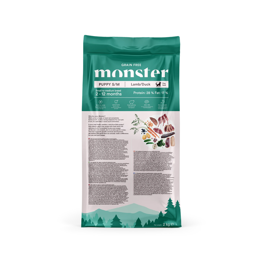 Monster Grain Free - Puppy Small & Medium Lamb & Duck