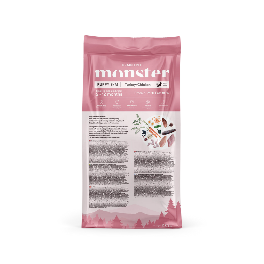 Monster Grain Free - Puppy Small & Medium Chicken & Turkey